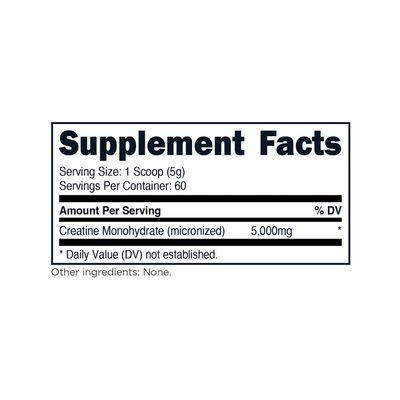 TransformHQ Creatine Monohydrate Powder (60 Servings) Unflavored - 5000mg Per Serving