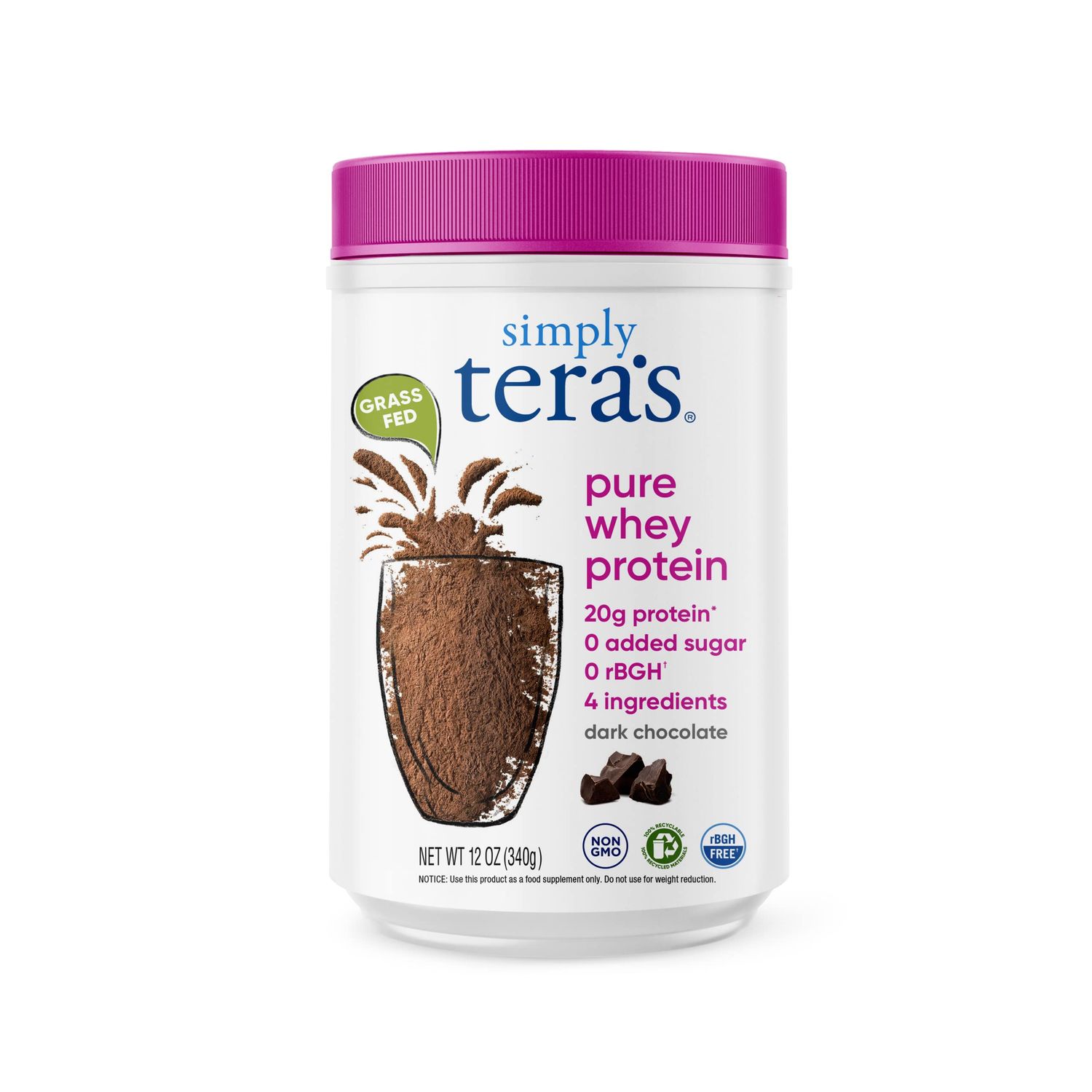 Tera&#39;s Whey Protein, Dark Chocolate, 12 oz