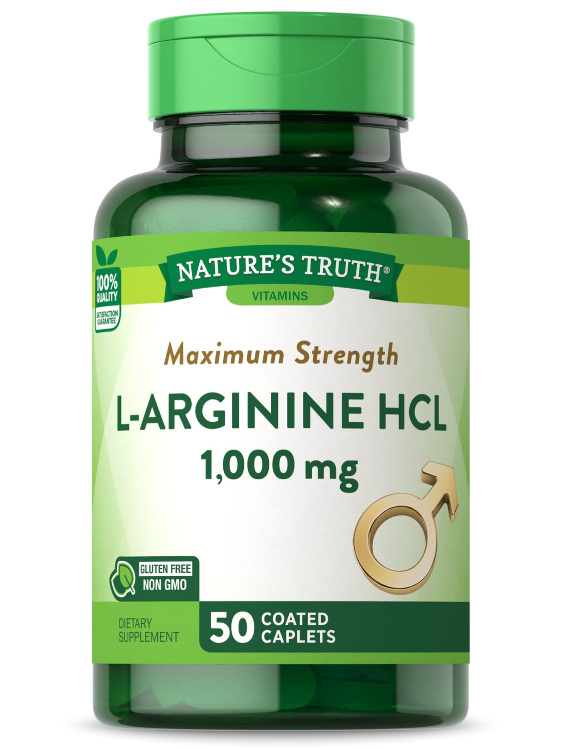 Nature&#39;s Truth L-Arginine HCL 1000mg | 50 Caplets | Essential Amino Acid Supplement | Non-GMO &amp; Gluten Free Supplement