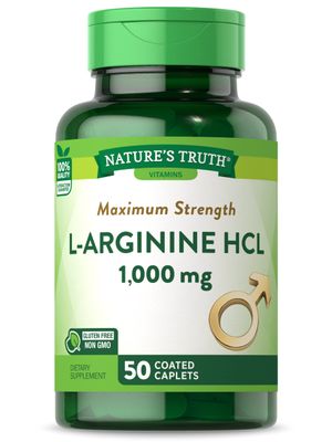 Nature&#39;s Truth L-Arginine HCL 1000mg | 50 Caplets | Essential Amino Acid Supplement | Non-GMO &amp; Gluten Free Supplement