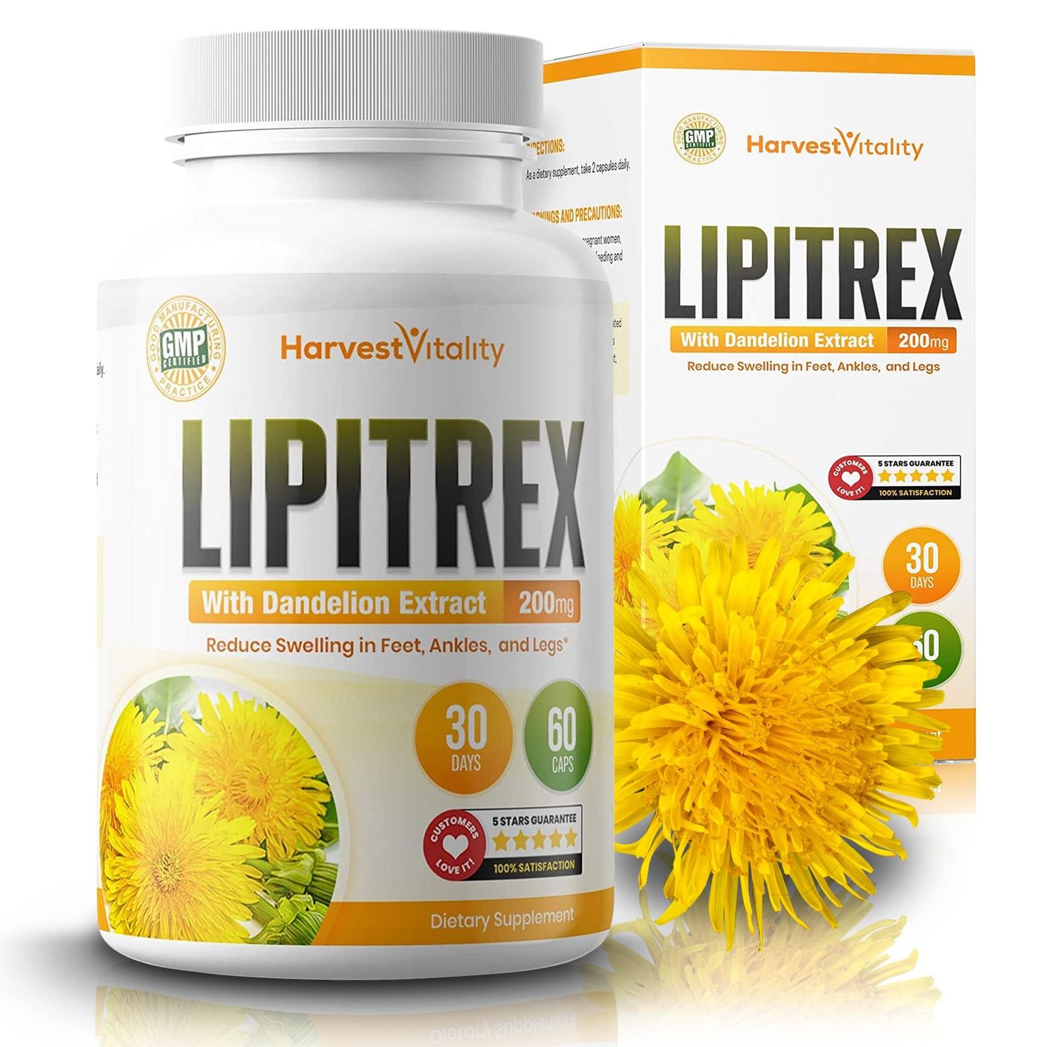 Swollen Feet and Ankles? Lipitrex Helps Reduce Swelling in Legs and Feet from Water Retention, Edema, &amp; Slows Your Ankles from Swelling - Best for an Ankle That is Swollen, Swollen Foot, Edema in Leg