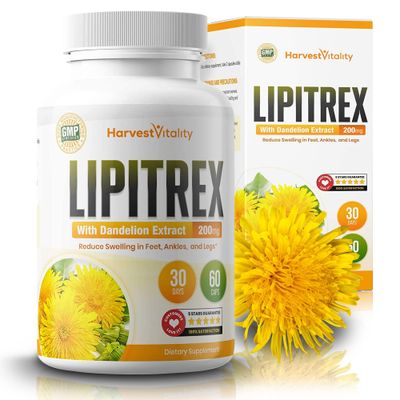 Swollen Feet and Ankles? Lipitrex Helps Reduce Swelling in Legs and Feet from Water Retention, Edema, &amp; Slows Your Ankles from Swelling - Best for an Ankle That is Swollen, Swollen Foot, Edema in Leg