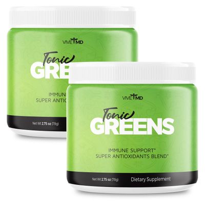 Tonic Greens Powder Vitamin Boost Supplement Official Formula - Natural Green Blend Energy Supplement Extra Strength - BCAA L-Glutamine Vitamin B6, Revolutionary Energy Fix Solution Reviews (2 Pack)