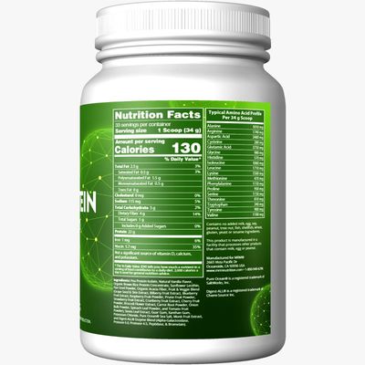 MRM - Veggie Protein Powder, Protein Source for Vegans, Gluten-Free &amp; Preservative-Free, Non-GMO Verified - Vanilla - 2.5 lbs