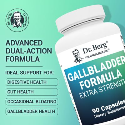 Dr. Berg Gallbladder Formula Extra Strength - Made w/Purified Bile Salts &amp; Digestive Enzymes - Includes Carefully Selected Digestive Herbs - Full 45-Day Supply - 90 Capsules