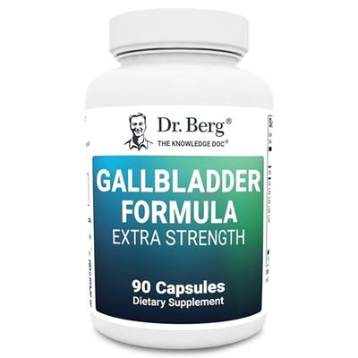 Dr. Berg Gallbladder Formula Extra Strength - Made w/Purified Bile Salts &amp; Digestive Enzymes - Includes Carefully Selected Digestive Herbs - Full 45-Day Supply - 90 Capsules