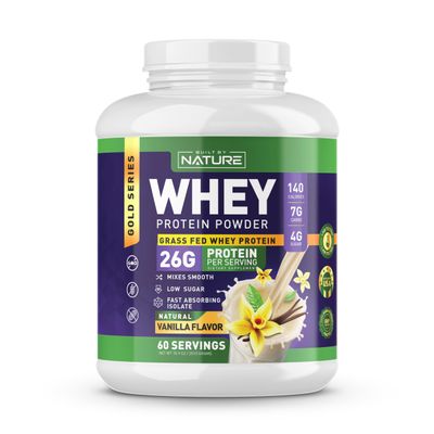 Whey Protein Powder - 100% Pure Whey Shake with Whey Isolate, 26g Protein, No Bloating, Mixes Smooth, No Clumps or Chunks - High Protein, Low Sugar Drink - Natural Vanilla Flavor - 60 Servings