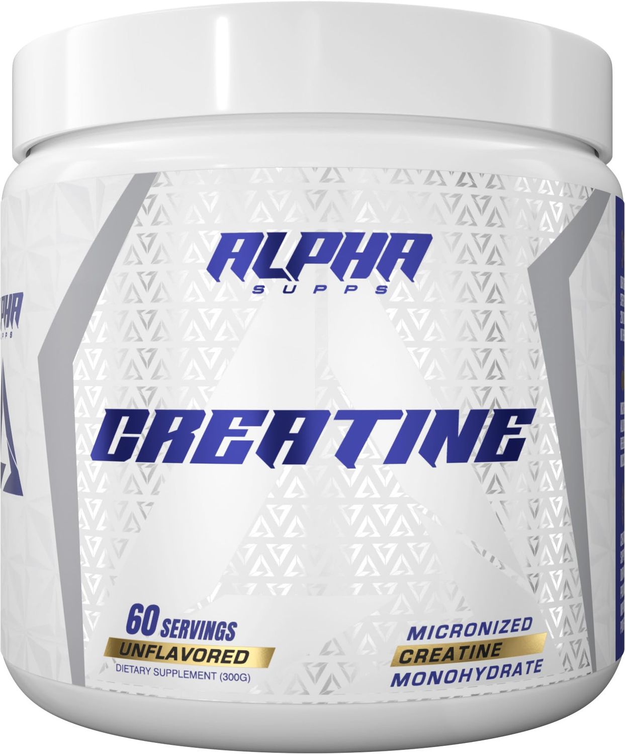Alpha Supps Micronized Creatine Monohydrate Powder - 5g (5 Grams) Per Serving, Unflavored - Helps Support Optimum Muscle Gain, Suitable for Men &amp; Women, 300 gm - 60 Servings