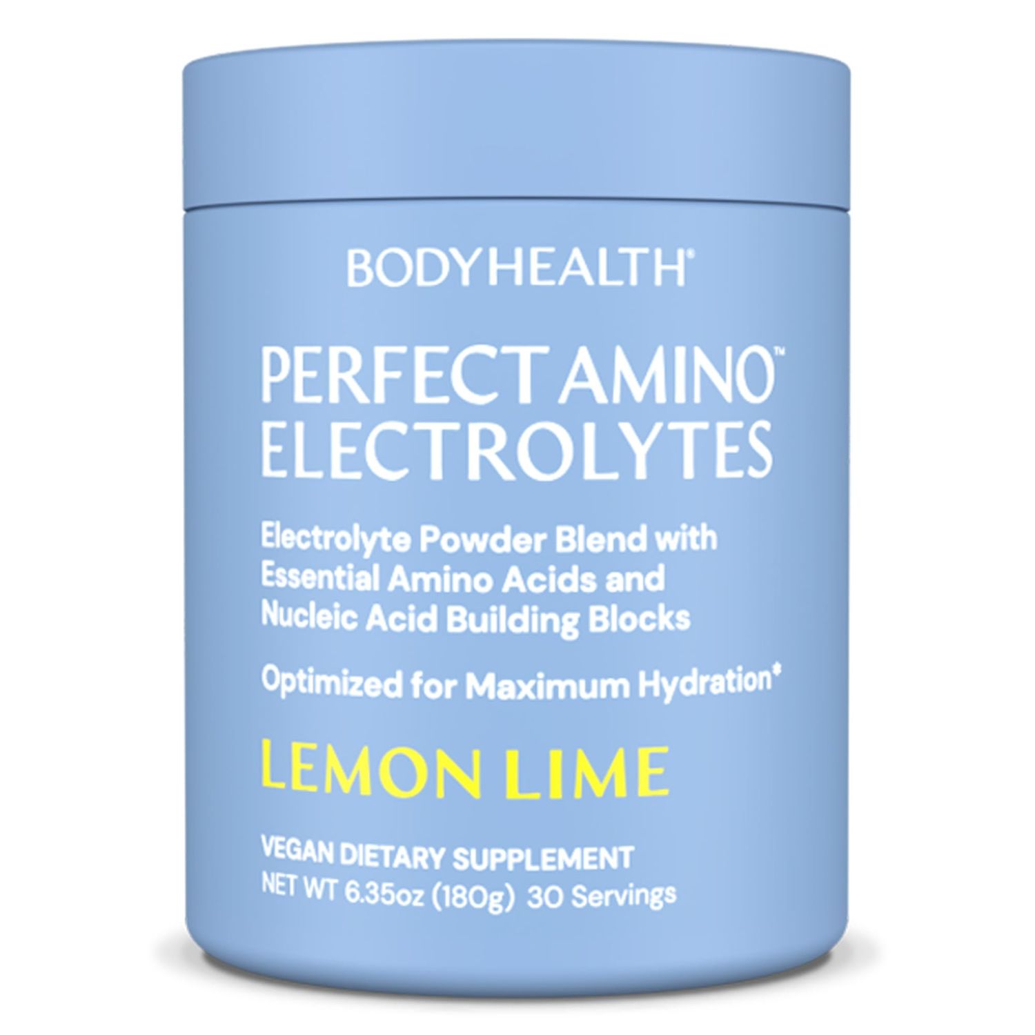 BodyHealth PerfectAmino Electrolytes Powder, Hydration Powder, Sugar Free Electrolyte Drink Mix, Keto Electrolytes Powder, Non GMO, Lemon Lime (30 Servings)