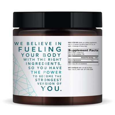 Dr. Mercola Pure Power Creatine Monohydrate, Unflavored, 17.6 oz (500 g), 100 Servings (1 Jar), 5g Per Serving, Non-GMO, NSF Certified for Sport