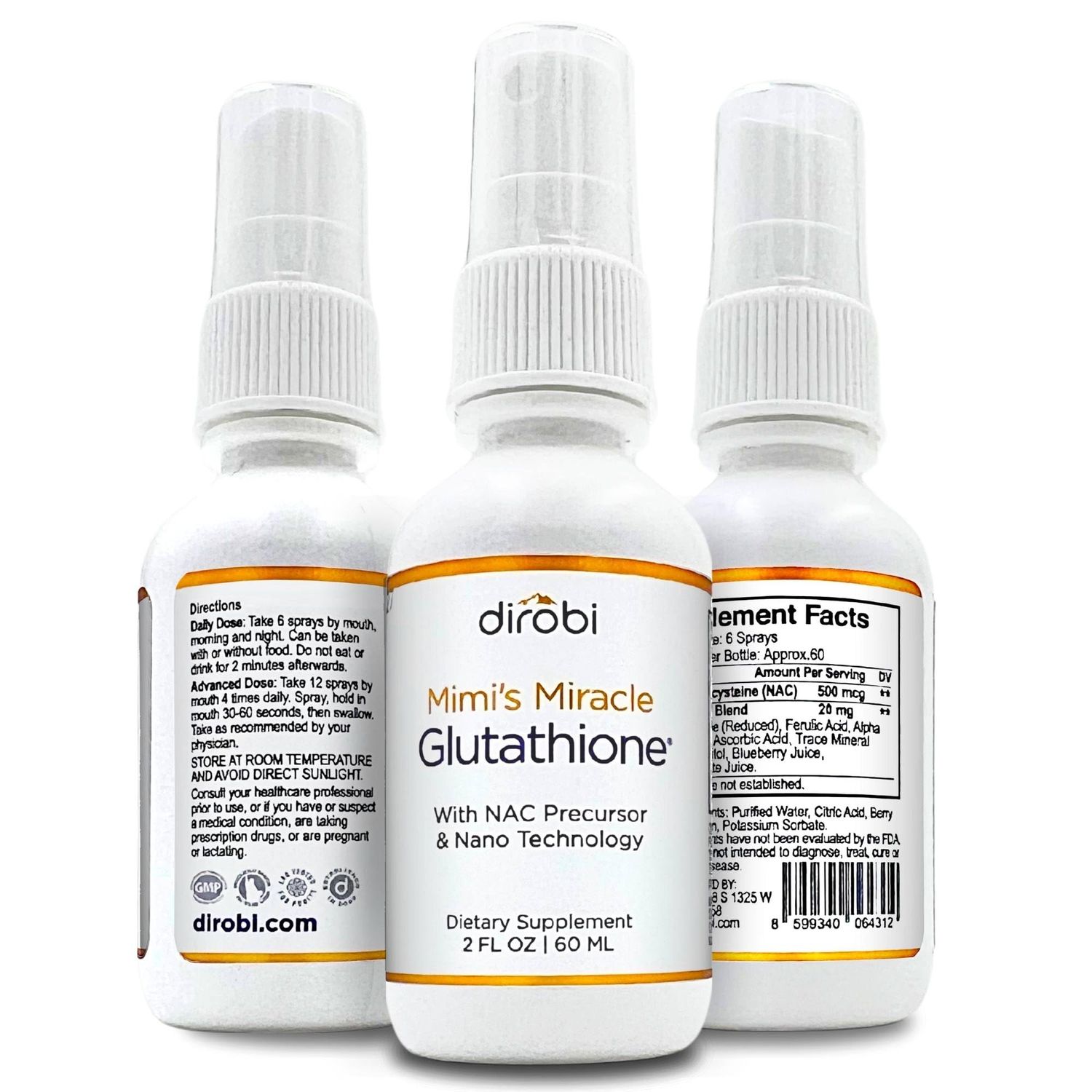 Mimi&#39;s Miracle Glutathione Spray, Sublingual Antioxidant, Reduced Glutathione Supplement with Ascorbic Acid, Blueberry &amp; Pomegranate Extracts, Spray Dosage for Adults &amp; Kids, 4 Ounces