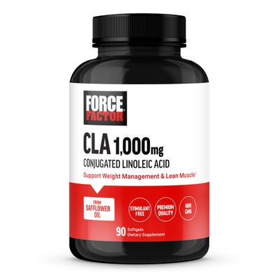 FORCE FACTOR CLA Supplements, CLA 3000 mg, Conjugated Linoleic Acid to Support Body Composition and Lean Muscle Mass, Made from Safflower Oil, Stimulant Free, Non-GMO, 90 Softgels