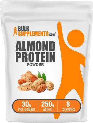 BulkSupplements.com Almond Protein Powder - Plant Based Protein, Flavorless Protein Powder, Almond Powder - Unflavored &amp; Gluten Free, 30g per Serving, 250g (8.8 oz) (Pack of 1)