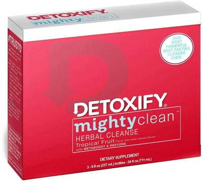 Detoxify - Mighty Clean Herbal Detox Cleanse Drinks 3 Bottles - Full Body Cleanse Detox for Women and Men - Same Day Results - Enhanced with Ginseng Extract &amp; Milk Thistle Extract - Plus Sticker