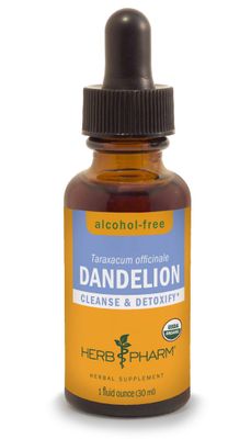 Herb Pharm Certified Organic Dandelion Liquid Extract for Cleansing and Detoxification, Alcohol-Free Glycerite, 1 Fl Oz