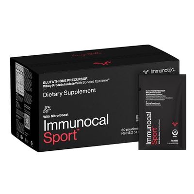 Immunocal Sport Whey Protein Isolate - Glutathione Precursor, Fast Absorbing, BCAA Optimal Muscle Recovery + All Day Energy Support | Fat-Free, Sugar-Free, Lactose-Intolerant Friendly | 30 Servings