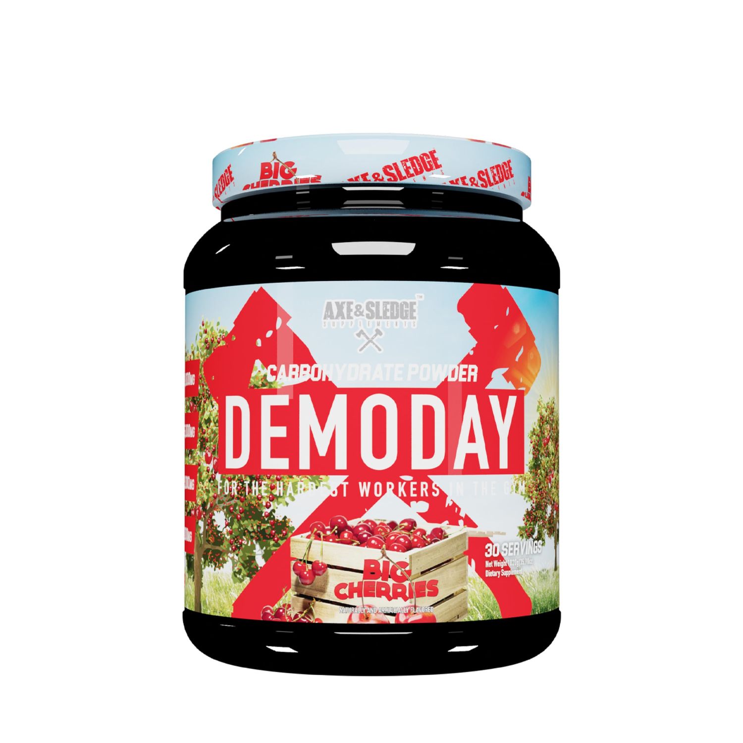 Axe &amp; Sledge Supplements Demo Day Intra-Workout Carbohydrate Powder with Cluster Dextrin, Carb10, Hydromax, &amp; Palatinose, Enhances Performance and Pumps, 30 Servings (Big Cherries)