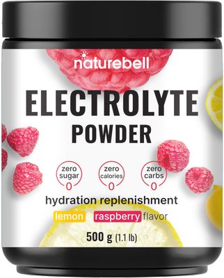 Electrolytes Powder No Sugar, 76 Servings 500g 1.1L | Keto Fast Hydration Powder - 1000mg High Potassium, Minerals &amp; Coconut Water - Raspberry Lemonade Flavor