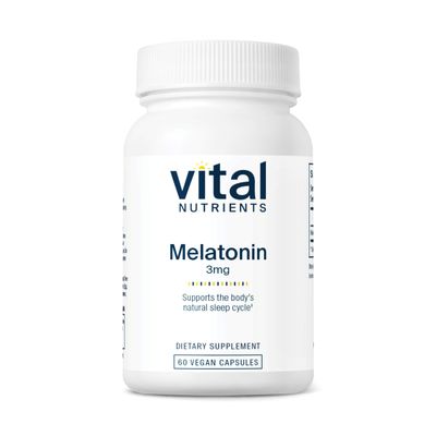 Vital Nutrients Melatonin 3mg | Vegan | Low-Dose Melatonin | Sleep Supplement to Support The Body&#39;s Natural Sleep Cycle* | Gluten, Dairy, Soy Free | 60 Capsules