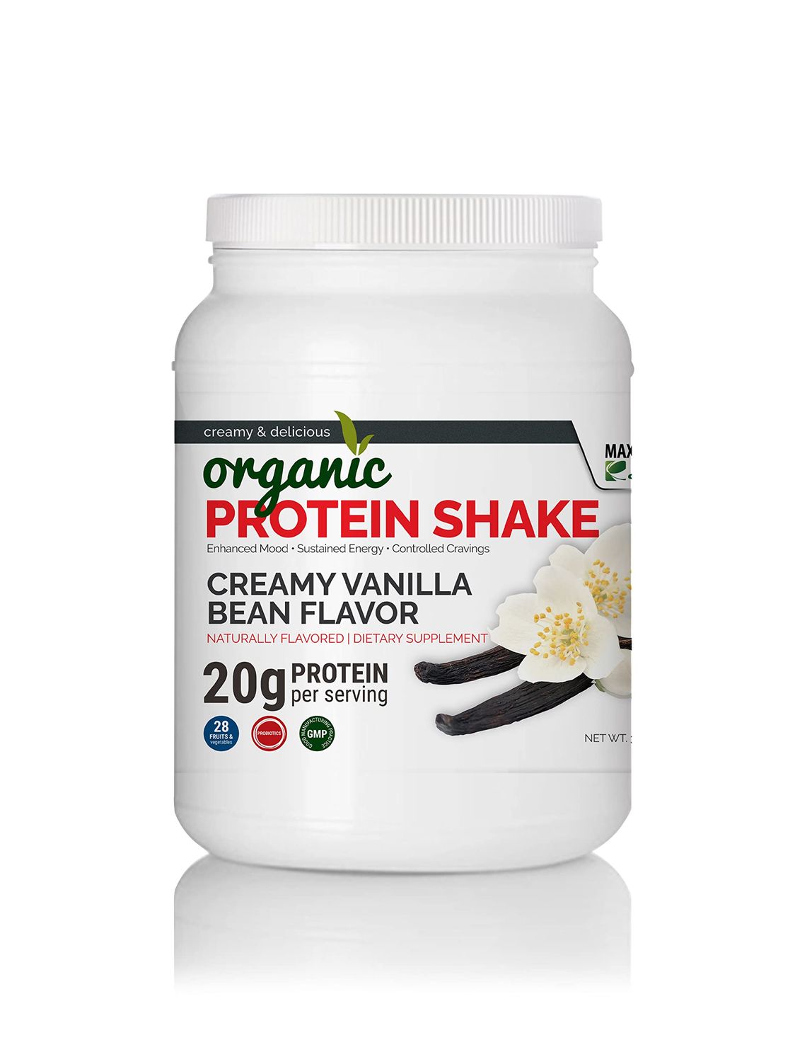 Maximum Slim Organic Protein Shake - Creamy Vanilla Bean Flavor