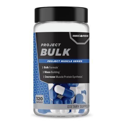 Anabolic Warfare Project Bulk, Mass Building Formula, Protein Synthesis, Strength, Muscle Definition, Made with Botanicals*