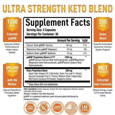Purely Optimal Keto BHB &amp; Apple Cider Vinegar Capsules - Exogenous Ketones Supplement with The Mother for Ketosis Support, Healthy Lifestyle &amp; Overall Well-Being - 90 Capsules