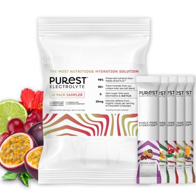 Know Brainer Purest Electrolyte Sampler Powder Packets - Whole Food Hydration - Organic Freeze-Dried Fruits and Solar Sea Salts for Ultimate Electrolyte Balance