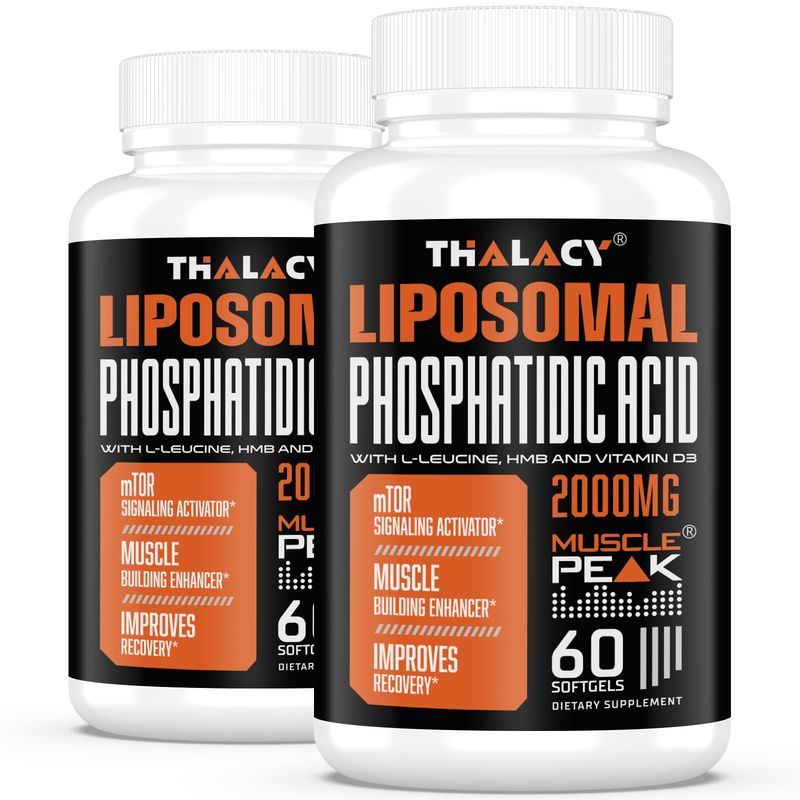 2000mg Liposomal Phosphatidic Acid (PA) | Muscle Builder, High Absorption Muscle Building Supplements for Men &amp; Women | Muscle Gainer, mTOR Protein Synthesis &amp; Lean Body Mass, Strength,120 Capsules