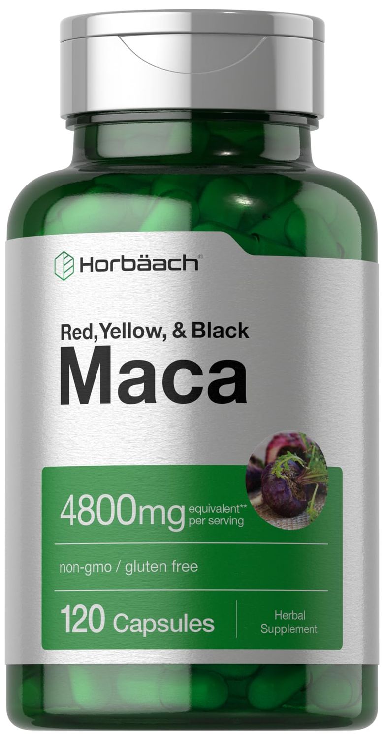 Horbach Maca Root Capsules for Men and Women | 120 Pills | High Potency Extract | Non-GMO and Gluten Free Formula