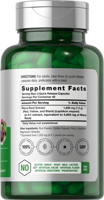 Horbach Maca Root Capsules for Men and Women | 120 Pills | High Potency Extract | Non-GMO and Gluten Free Formula