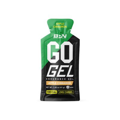 BARE PERFORMANCE NUTRITION, BPN Go Gel Endurance Gel, Vegan + Gluten Free Running Gel with 24g of Carbohydrates & 100 Calories per Gel Pack, 10 Single-Serving Gel Packs, Apple Cinnamon