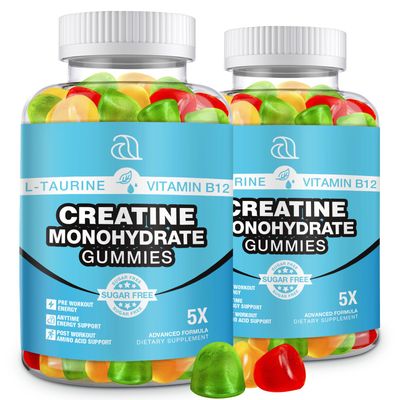 DRZIHOOCH 2 Pack Creatine Monohydrate Gummies 5000mg for Men &amp; Women, 160 Count Chewable Creatine for Muscle Strength, Energy Boost, Muscle Builder, Creatine Supplement Made in USA