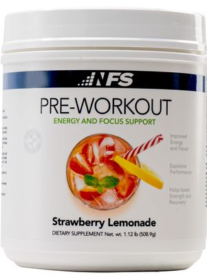 NF Sports Pre-Workout - Supports Energy, Cognitive Function, Strength, and Muscular Endurance to Optimize Workouts - Strawberry Lemonade Flavor - 25 Servings