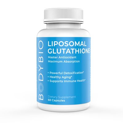 BodyBio Liposomal Glutathione | Bodys Most Powerful Antioxidant | Master Detoxification | Colon Cleanse| Optimal Cell Protection for Immune Defense | Enhanced Liposomal Absorption | 60 Capsules