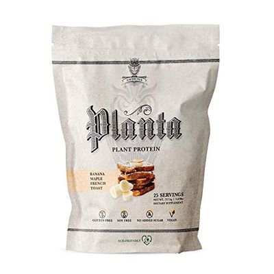 Ambrosia Planta - Premium Organic Plant-Based Protein | Vegan &amp; Keto Friendly | Gourmet Flavors with No Bloating or Stomach Upset | Gluten &amp; Soy Free | No Added Sugar | 25 Servings | Banana Maple