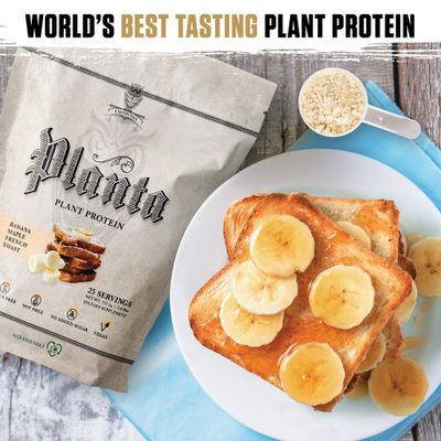 Ambrosia Planta - Premium Organic Plant-Based Protein | Vegan & Keto Friendly | Gourmet Flavors with No Bloating or Stomach Upset | Gluten & Soy Free | No Added Sugar | 25 Servings | Banana Maple