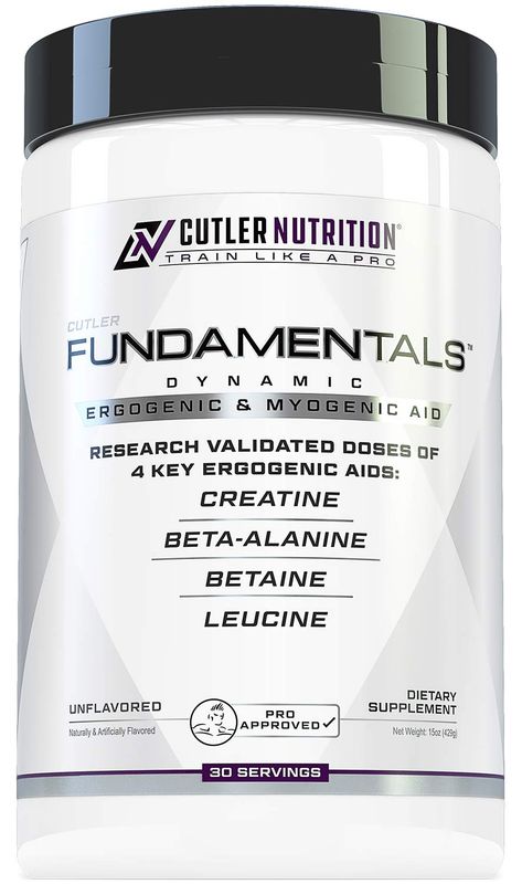 Fundamentals Intra or Post Workout Recovery Drink: 4 Key Ergogenic Aids for Maximum Performance and Muscle Growth: Creatine, Beta-Alanine, Betaine, and Leucine, 30 Servings, Unflavored