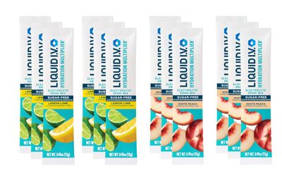 Generic Liquid Hydration Multiplier Sugar Free Variety Pack | 12 Pack | White Peach, Lemon Lime | Easy Open Single-Serving Sticks| Non-GMO