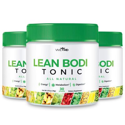 VIVE MD Nagano Lean Bodi Tonic Powder Official FormulaLean Bodi Tonic All Natural with Vitamin B6, and BCAA for Maximum Strength, Cleanse and Lean Metabolic Powder Support Lean Bodi Drink (3 - Pack)