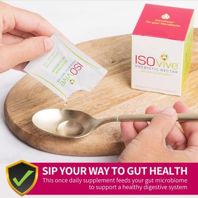 ISOThrive ISOVive Prebiotic Liquid Supplement (30-Day Supply) Natural Heartburn and Bloating Relief - Naturally Fermented Daily Fiber - Formerly