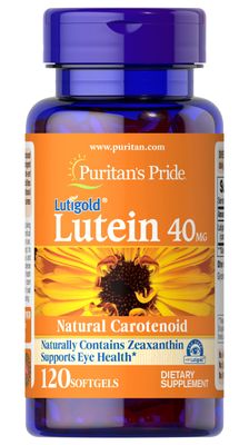 Puritan&#39;s Pride Lutein 40mg With Zeaxanthin, Supports Eye Health, 120 Count (Pack of 1)