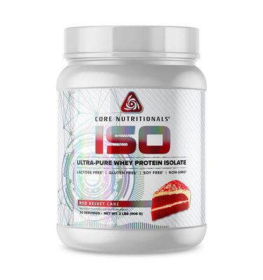 Core Nutritionals ISO, 100% Micro Filtered, Zero Artificial Fillers, 25g Whey Protein Isolate, 32 Servings (Red Velvet)