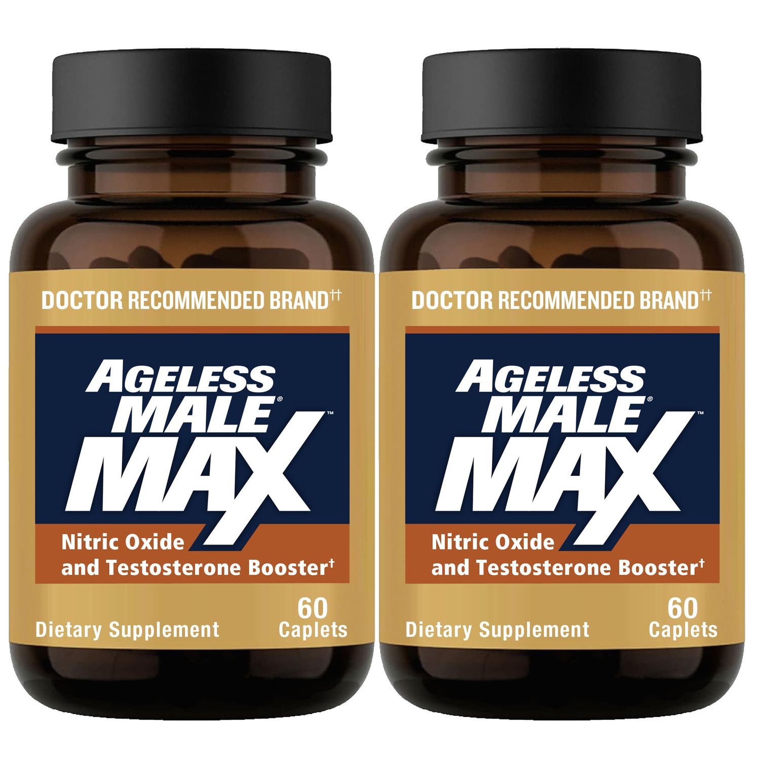 Ageless Male Max Total Testosterone Booster Supplement for Men, 120 Caplets