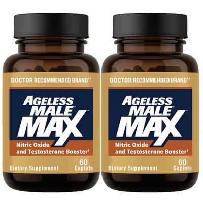 Ageless Male Max Total Testosterone Booster Supplement for Men, 120 Caplets
