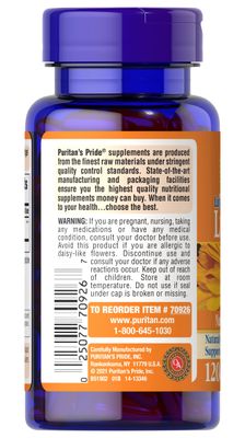 Puritan's Pride Lutein 40mg With Zeaxanthin, Supports Eye Health, 120 Count (Pack of 1)