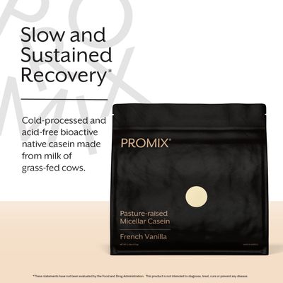 Promix Casein Protein Powder, Vanilla- 2.5lb Bulk - Grass-Fed & 100% All Natural - Slow & Sustained Recovery Post Workout Fitness - Shakes, Smoothies, Baking & Cooking Recipes - Gluten-Free