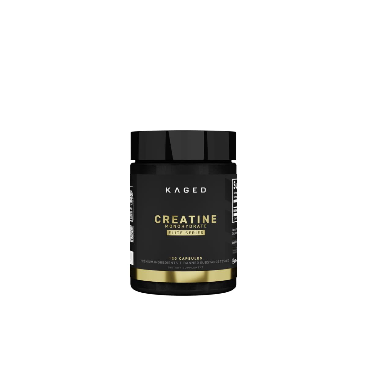 Kaged CREATINE MONOHYDRATE Elite Capsules| Unflavored| Muscle Recovery and Growth Supplement for Men &amp; Women | Vegan | Easily Digestible | Gluten Free | No Sugar Added