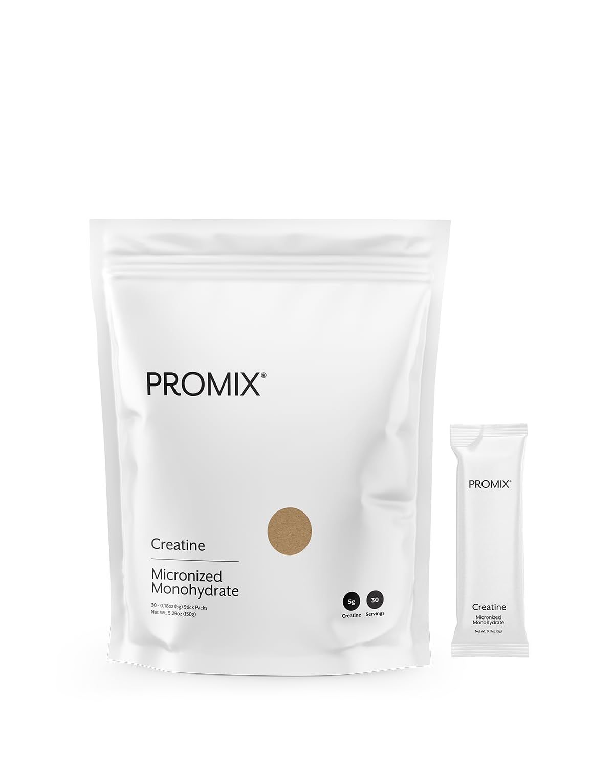 Promix Creatine Monohydrate Stick Packs | 5g of Micronized Creatine | Supports Muscle Growth &amp; Recovery - 30 Count