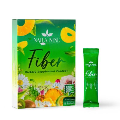 NAILA NINE Prebiotic Fiber Supplement Powder Apple and Kiwi Flavour Pack of 15 Sachets