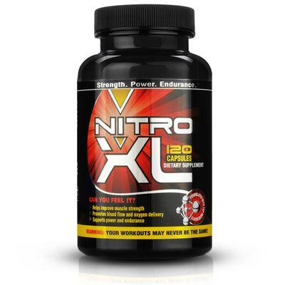 Nitro XL | Nitric Oxide Bodybuilding Supplement - with L-Arginine | Build Muscle Mass - Get Ripped - Boost Performance - Increase Endurance &amp; Stamina - Intensify Your Workout | 120 caps